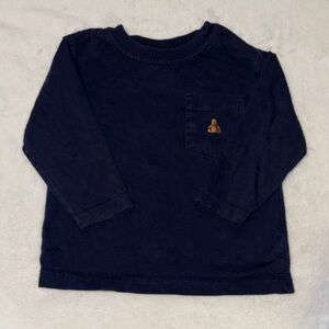 (3 for $10) baby gap Navy Blue Kids Long Sleeve Shirt